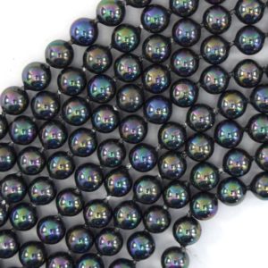 Shop Pearl Beads! Rainbow Peacock Shell Pearl Round Beads 15.5" Strand 6mm 8mm 10mm | Natural genuine beads Pearl beads for beading and jewelry making.  #jewelry #beads #beadedjewelry #diyjewelry #jewelrymaking #beadstore #beading #affiliate #ad