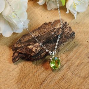 Shop Peridot Necklaces! Peridot Gem Necklace, 1.20 Carat Natural 9 x 7 mm Peridot, Sterling Silver Necklace, August Birthstone | Natural genuine Peridot necklaces. Buy crystal jewelry, handmade handcrafted artisan jewelry for women.  Unique handmade gift ideas. #jewelry #beadednecklaces #beadedjewelry #gift #shopping #handmadejewelry #fashion #style #product #necklaces #affiliate #ad