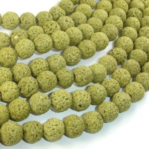 Shop Peridot Round Beads! Peridot color Lava Beads, 10mm (10.5 mm), Round Beads, 15.5 Inch, Full strand, Approx 40 beads, Hole 1 mm (300054042) | Natural genuine round Peridot beads for beading and jewelry making.  #jewelry #beads #beadedjewelry #diyjewelry #jewelrymaking #beadstore #beading #affiliate #ad