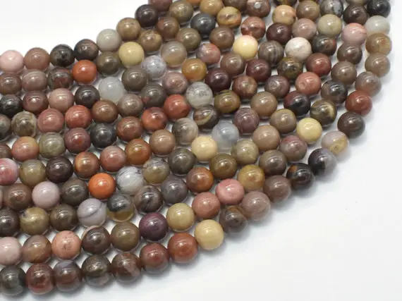 Petrified Wood, 6mm (6.3mm) Round Beads, 15 Inch, Full Strand, Approx 63 Beads, Hole 1mm (355054011)