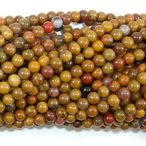 Shop Petrified Wood Beads! Rainbow Petrified Wood Jasper, 4mm (4.4 mm) Round Beads, 15.5 Inch, Full strand, Approx 94 beads, Hole 0.5 mm, A+ quality (355054001) | Natural genuine round Petrified Wood beads for beading and jewelry making.  #jewelry #beads #beadedjewelry #diyjewelry #jewelrymaking #beadstore #beading #affiliate #ad