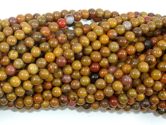 Rainbow Petrified Wood Jasper, 4mm (4.4 Mm) Round Beads, 15.5 Inch, Full Strand, Approx 94 Beads, Hole 0.5 Mm, A+ Quality (355054001)