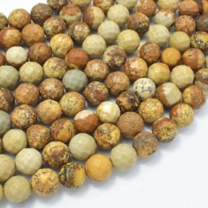 Shop Picture Jasper Faceted Beads! Picture Jasper Beads, 8mm Faceted Round Beads, 15 Inch, Full strand, Approx 46 beads, Hole 1 mm, A quality (345025001) | Natural genuine faceted Picture Jasper beads for beading and jewelry making.  #jewelry #beads #beadedjewelry #diyjewelry #jewelrymaking #beadstore #beading #affiliate #ad