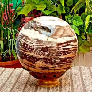 Shop Picture Jasper Shapes! Huge 175MM Natural Druzy Brown Picture Jasper Healing Metaphysical Spiritual Reiki Power Sphere Ball | Natural genuine stones & crystals in various shapes & sizes. Buy raw cut, tumbled, or polished gemstones for making jewelry or crystal healing energy vibration raising reiki stones. #crystals #gemstones #crystalhealing #crystalsandgemstones #energyhealing #affiliate #ad