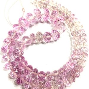 AAA+ QUALITY~~Rare Sparkling Pink Sapphire Rondelle Faceted Beads Spectacular Sapphire Gemstone Beads Sapphire Faceted Beads Large Size Bead | Natural genuine faceted Pink Sapphire beads for beading and jewelry making.  #jewelry #beads #beadedjewelry #diyjewelry #jewelrymaking #beadstore #beading #affiliate #ad