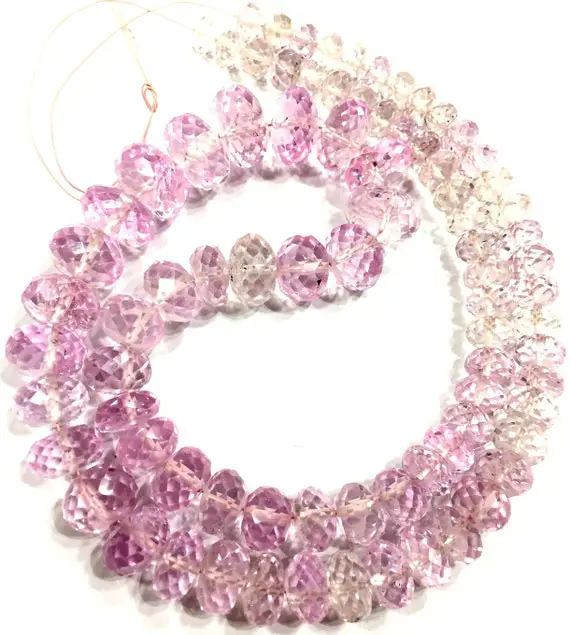 Aaa+ Quality~~rare Sparkling Pink Sapphire Rondelle Faceted Beads Spectacular Sapphire Gemstone Beads Sapphire Faceted Beads Large Size Bead