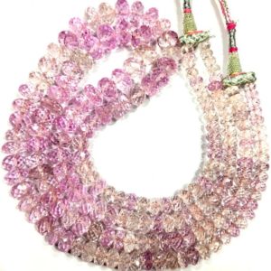 Shop Pink Sapphire Necklaces! AAA+ QUALITY~~Rare Sparkling Pink Sapphire Beads Necklace Spectacular Sapphire Faceted Rondelle Beads 2 Strand Sapphire Gemstone Necklace. | Natural genuine Pink Sapphire necklaces. Buy crystal jewelry, handmade handcrafted artisan jewelry for women.  Unique handmade gift ideas. #jewelry #beadednecklaces #beadedjewelry #gift #shopping #handmadejewelry #fashion #style #product #necklaces #affiliate #ad