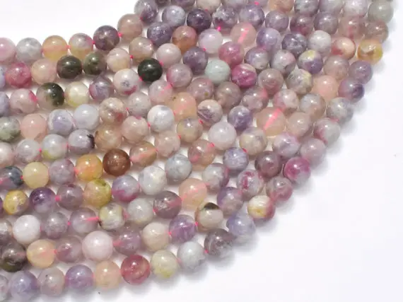 Pink Tourmaline 6mm Round, 15.5 Inch, Approx. 67 Beads, Hole 1mm (427054019)