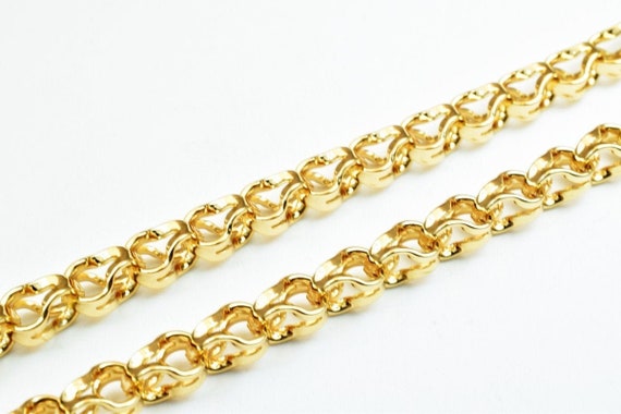 18k Pvd Italian Gold Filled Hook Ladder Chain 20.25" Long Clasp Included Link Size 5.5x6mm Diy Necklace Findings For Jewelry Making