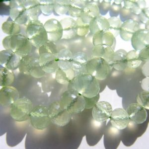 Shop Prehnite Faceted Beads! Prehnite rondelles • 4-5-6-7mm • AAA micro faceted roundel beads • Pastel soft mint apple green • Natural gemstone • Jewellery making craft | Natural genuine faceted Prehnite beads for beading and jewelry making.  #jewelry #beads #beadedjewelry #diyjewelry #jewelrymaking #beadstore #beading #affiliate #ad