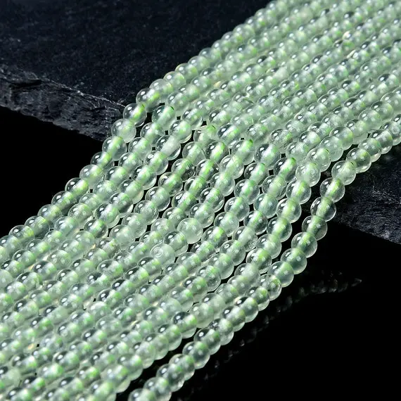 3mm Prehnite Gemstone Natural Grade Aa Round Beads 15 Inch Full Strand (80016354-p59)