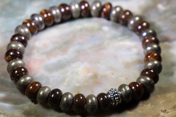 Unisex Bronzite & Pyrite Bracelet Or Anklet With Positive Healing Energy!