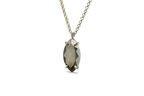 Pyrite Necklace · Gemstone Necklace · Semiprecious Necklace · Raw Pyrite Pendant · Handmade Necklace For Women