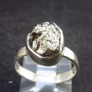 Shop Pyrite Rings! Cute Raw Pyrite Silver Ring From Peru – Size 6.5 – 3.4 Grams | Natural genuine Pyrite rings, simple unique handcrafted gemstone rings. #rings #jewelry #shopping #gift #handmade #fashion #style #affiliate #ad