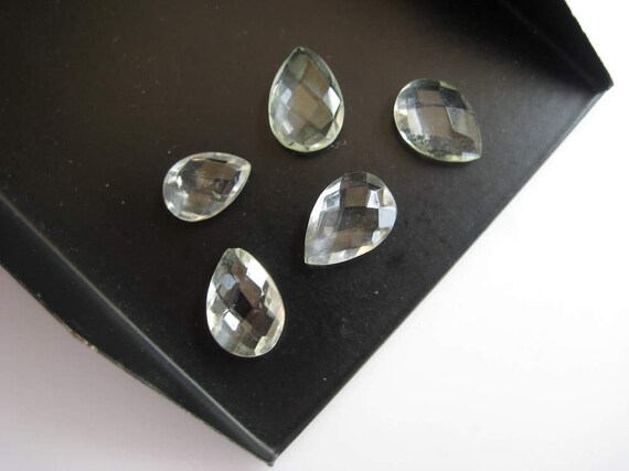 8 Pieces 10x5mm/11x8mm/12x8mm Each Natural Quartz Crystal Pear Shaped Both Side Faceted Checkered Cut Loose Clear Quartz Gemstones Bb105