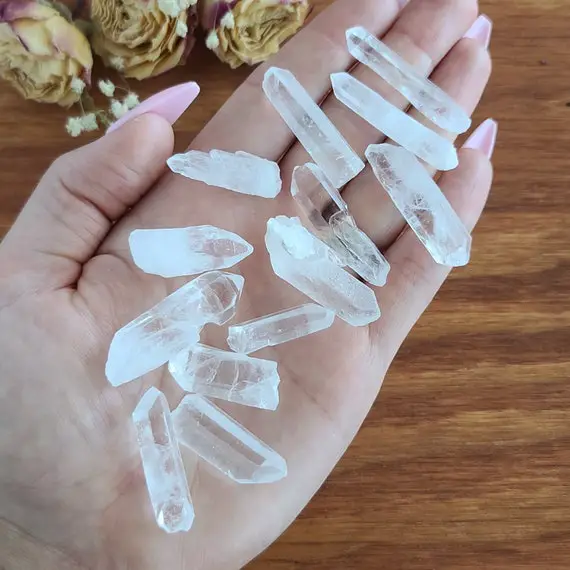 A+ Small To Large Quartz Points, Choose Quantity, 0.75" - 2" Raw Crystal Points For Jewelry Making Or Crystal Grids