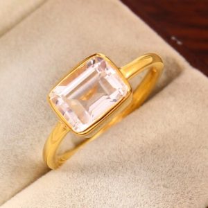 Shop Quartz Crystal Rings! Natural Rock Crystal Quartz Ring, Statement Ring, Promise Dainty Ring, Delicate Handmade Ring, Gift Women Her, Simple Stackable Stack Ring | Natural genuine Quartz rings, simple unique handcrafted gemstone rings. #rings #jewelry #shopping #gift #handmade #fashion #style #affiliate #ad