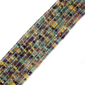Natural Rainbow Fluorite Heishi Disc Beads Size 2x4mm 15.5'' Strand | Natural genuine other-shape Gemstone beads for beading and jewelry making.  #jewelry #beads #beadedjewelry #diyjewelry #jewelrymaking #beadstore #beading #affiliate #ad