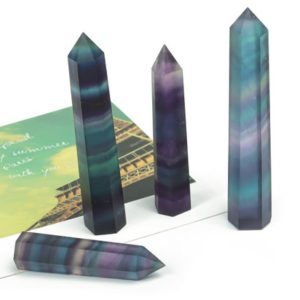 Rainbow Fluorite Obelisk Tower Stone – Obelisk Tower Point Crystals – Meditation Gemstone - Gifts - TW1036