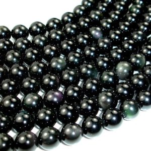 Shop Rainbow Obsidian Beads! Rainbow Obsidian Beads, Round, 10mm, 15.5 Inch, Full strand, Approx 38 beads, Hole 1mm, A quality (366054003) | Natural genuine round Rainbow Obsidian beads for beading and jewelry making.  #jewelry #beads #beadedjewelry #diyjewelry #jewelrymaking #beadstore #beading #affiliate #ad