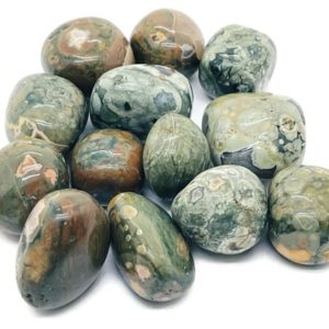 Shop Rainforest Jasper Stones & Crystals! Green Rhyolite Tumbled Stone – Rainforest Crystal – Rhyolite Crystal – Good Mood – TU1208 | Natural genuine stones & crystals in various shapes & sizes. Buy raw cut, tumbled, or polished gemstones for making jewelry or crystal healing energy vibration raising reiki stones. #crystals #gemstones #crystalhealing #crystalsandgemstones #energyhealing #affiliate #ad