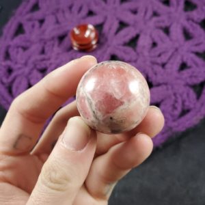 Shop Rhodochrosite Shapes! Rhodochrosite Pink Stone Sphere Crystal Ball Stones Polished Marble with wood stand included | Natural genuine stones & crystals in various shapes & sizes. Buy raw cut, tumbled, or polished gemstones for making jewelry or crystal healing energy vibration raising reiki stones. #crystals #gemstones #crystalhealing #crystalsandgemstones #energyhealing #affiliate #ad