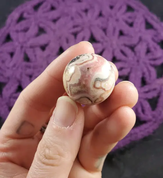 Rhodochrosite Pink Stone Sphere Crystal Ball Stones Polished Marble