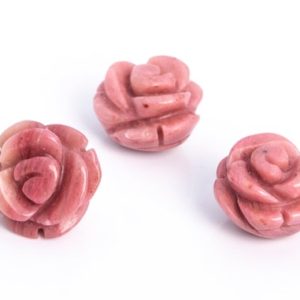 5 Pcs – 12MM Haitian Flower Rhodonite Beads Grade AAA Genuine Natural Rose Carved Gemstone Flower Beads (112601) | Natural genuine other-shape Gemstone beads for beading and jewelry making.  #jewelry #beads #beadedjewelry #diyjewelry #jewelrymaking #beadstore #beading #affiliate #ad
