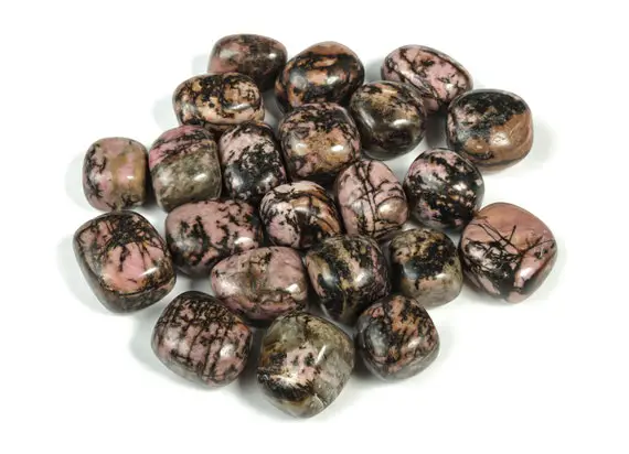 Rhodonite Tumbled Stone - Natural Rhodonite Palm Stone - Healing Gemstone – Heart Chakra Stone – Heart Chakra Crystal – Tu1083