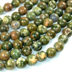 Shop Rainforest Jasper Round Beads! Rhyolite, 10mm (10.6mm), Round, 15.5 Inch, Full strand, Approx. 38 Beads, Hole 1mm, A quality (387054015) | Natural genuine round Rainforest Jasper beads for beading and jewelry making.  #jewelry #beads #beadedjewelry #diyjewelry #jewelrymaking #beadstore #beading #affiliate #ad