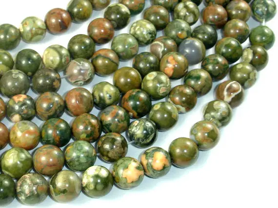 Rhyolite, 10mm (10.6mm), Round, 15.5 Inch, Full Strand, Approx. 38 Beads, Hole 1mm, A Quality (387054015)