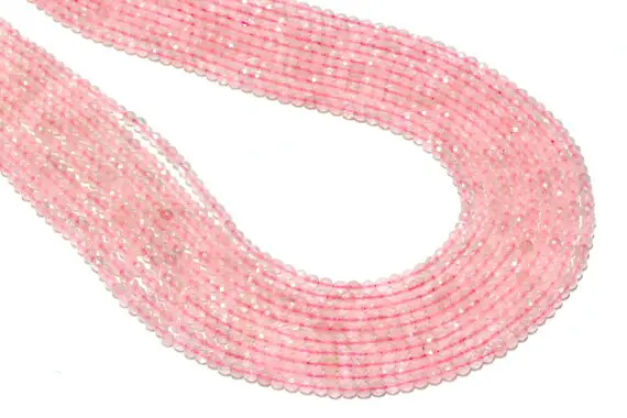 Small Delicate Rose Quartz Beads,pink Beads,feminine Pink Stone Beads,4mm Beads,jewelry Making Beads - 16" Full Strand