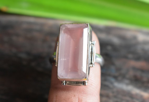 925 Silver Natural Rose Quartz Ring-natural Pink Rose Quartz,pink Rose Quartz Ring-quartz Ring-pink Rose Quartz Ring-natural Rose Quartz