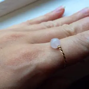 Shop Rose Quartz Rings! Rose Quartz Crystal Ball Adjustable Ring (One Size Fits Most) – Gold Copper Wire – Fairy, Wiccan, Magical | Natural genuine Rose Quartz rings, simple unique handcrafted gemstone rings. #rings #jewelry #shopping #gift #handmade #fashion #style #affiliate #ad
