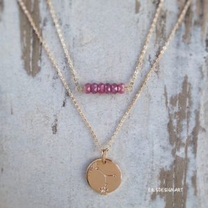 July birthstone necklace Ruby leo cancer zodiac layered gold layering necklace and birthstone set gold | Natural genuine Ruby necklaces. Buy crystal jewelry, handmade handcrafted artisan jewelry for women.  Unique handmade gift ideas. #jewelry #beadednecklaces #beadedjewelry #gift #shopping #handmadejewelry #fashion #style #product #necklaces #affiliate #ad