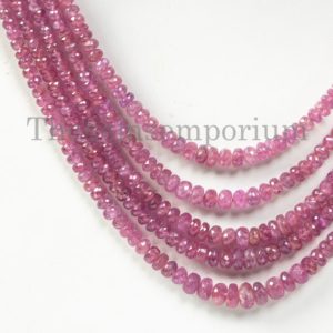 Shop Ruby Bead Shapes! 5 Lines Ruby Faceted Rondelle Necklace, Ruby Briolette Beads Necklace, Ruby Gemstone Jewelry, Ruby Necklace Set, Beaded Jewelry | Natural genuine other-shape Ruby beads for beading and jewelry making.  #jewelry #beads #beadedjewelry #diyjewelry #jewelrymaking #beadstore #beading #affiliate #ad