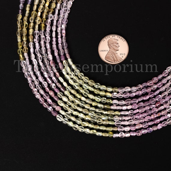 Multi Sapphire Smooth Beads, Multi Sapphire Oval Shape Beads, 2.5x3-3x3.5 Mm Plain Sapphire Beads, Multi Sapphire Ovals, Gemstone Beads