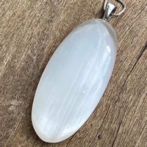 Shop Selenite Necklaces! Selenite Moon Goddess Healing Stone Necklace with Positive Energy! | Natural genuine Selenite necklaces. Buy crystal jewelry, handmade handcrafted artisan jewelry for women.  Unique handmade gift ideas. #jewelry #beadednecklaces #beadedjewelry #gift #shopping #handmadejewelry #fashion #style #product #necklaces #affiliate #ad