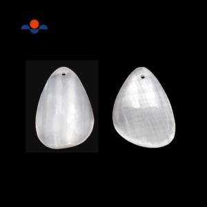 Natural White Selenite Pendant Teardrop or Irregular Shape Approx 30x40mm | Natural genuine Selenite pendants. Buy crystal jewelry, handmade handcrafted artisan jewelry for women.  Unique handmade gift ideas. #jewelry #beadedpendants #beadedjewelry #gift #shopping #handmadejewelry #fashion #style #product #pendants #affiliate #ad