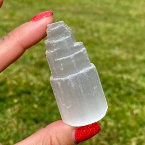 Shop Selenite Points & Wands! 2.5” Selenite Tower, Selenite Skyscraper, Selenite Tower, Selenite Point, Selenite Pillar, Great for crystal grids | Natural genuine stones & crystals in various shapes & sizes. Buy raw cut, tumbled, or polished gemstones for making jewelry or crystal healing energy vibration raising reiki stones. #crystals #gemstones #crystalhealing #crystalsandgemstones #energyhealing #affiliate #ad