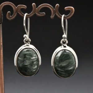 Shop Seraphinite Earrings! Sterling Silver Seraphinite Earrings | Natural genuine Seraphinite earrings. Buy crystal jewelry, handmade handcrafted artisan jewelry for women.  Unique handmade gift ideas. #jewelry #beadedearrings #beadedjewelry #gift #shopping #handmadejewelry #fashion #style #product #earrings #affiliate #ad