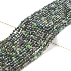 Shop Seraphinite Beads! 2MM Russian Seraphinite Gemstone Natural Micro Faceted Round Beads 15 inch Full Strand (80016199-P49) | Natural genuine faceted Seraphinite beads for beading and jewelry making.  #jewelry #beads #beadedjewelry #diyjewelry #jewelrymaking #beadstore #beading #affiliate #ad