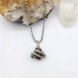 Shop Serpentine Jewelry! Serpentine Necklace, Silver Wire Wrapped Serpentine Pendant | Natural genuine Serpentine jewelry. Buy crystal jewelry, handmade handcrafted artisan jewelry for women.  Unique handmade gift ideas. #jewelry #beadedjewelry #beadedjewelry #gift #shopping #handmadejewelry #fashion #style #product #jewelry #affiliate #ad