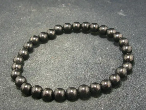 Shungite Bracelet With 6mm Round Beads From Russia - 7"