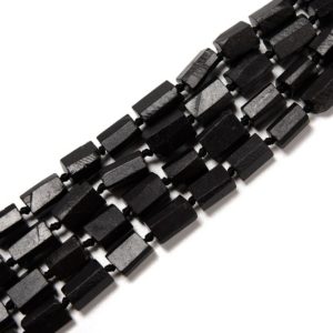 Natural Shungite Matte Cylinder Tube Beads Size 8x12mm 15.5'' Strand | Natural genuine other-shape Gemstone beads for beading and jewelry making.  #jewelry #beads #beadedjewelry #diyjewelry #jewelrymaking #beadstore #beading #affiliate #ad