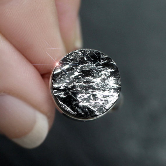 A Silver Lining - Raw Elite Shungite Sterling Silver Ring Size 6