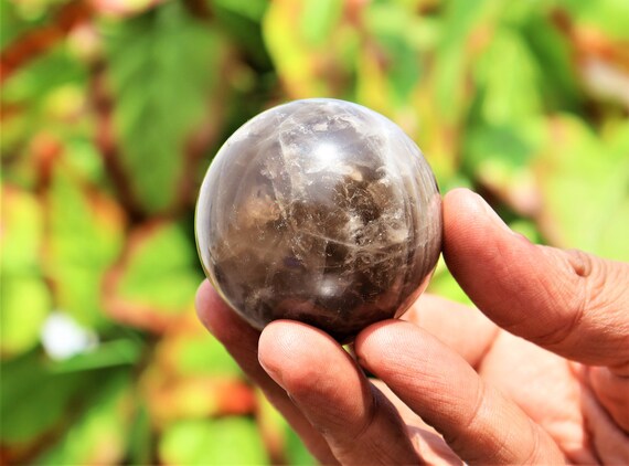 Natural Brown Smoky Quartz Crystal Large 50mm Healing Metaphysical Meditation Power Charged Sphere Ball