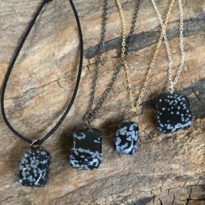 Shop Snowflake Obsidian Pendants! Snowflake Obsidian Pendant for men or women, Protection Stone Necklace, Butternut Crystal Shop, Root Chakra Healing Stone Necklace on cord | Natural genuine Snowflake Obsidian pendants. Buy handcrafted artisan men's jewelry, gifts for men.  Unique handmade mens fashion accessories. #jewelry #beadedpendants #beadedjewelry #shopping #gift #handmadejewelry #pendants #affiliate #ad