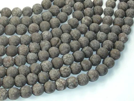 Matte Brown Snowflake Obsidian, 8mm (8.3mm), Round, 15 Inch, Full Strand, Approx. 47 Beads, Hole 1mm (193054007)