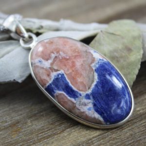 Shop Sodalite Pendants! Solid Silver, Natural Orange Sodalite oval gemstone pendant necklace, 925 solid sterling silver, handmade | Natural genuine Sodalite pendants. Buy crystal jewelry, handmade handcrafted artisan jewelry for women.  Unique handmade gift ideas. #jewelry #beadedpendants #beadedjewelry #gift #shopping #handmadejewelry #fashion #style #product #pendants #affiliate #ad